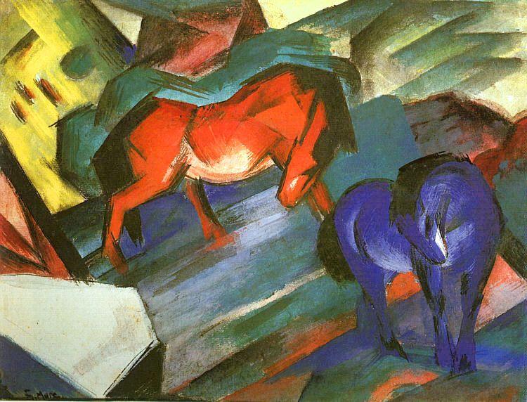 Franz Marc Red and Blue Horse oil painting image